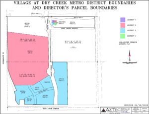 Village at Dry Creek Metro District boundary map